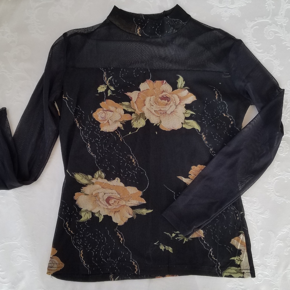Black Floral Top